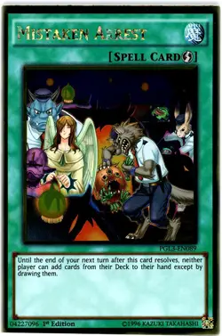Yugioh! MP Mistaken Arrest - PGL3-EN089 - Gold Rare - 1st Edition Moderately Pla - Image 1