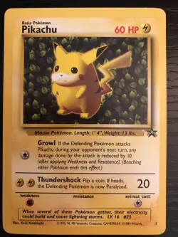 "Ivy" Pikachu #1 - Vintage Black Star Promo - Non Holo Pokemon Card - Image 1