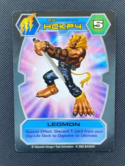 DT-44 Leomon Digimon Card D-Tector Series 1 2002 Bandai - Image 1