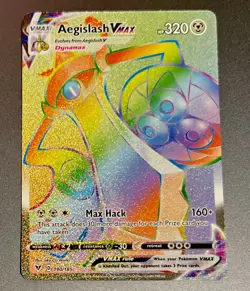 Aegislash VMAX 190/185 Vivid Voltage Holo 2020 Pokemon Card NM Rainbow - Image 1