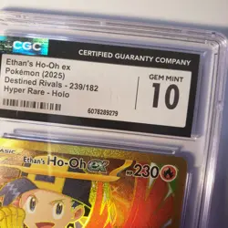 Graded Pokemon Card ENG Destined Rivals Ethan's Ho-Oh ex 209/182 UR CGC 10 - Image 4