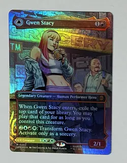 MTG Marvel Spider-Man *Foil Borderless* GWEN STACY / GHOST-SPIDER #0202 *Mint - Image 1