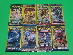 New Pokemon TCG Sun & Moon And XY 3 Card Booster Packs Assorted Lot X8 Sealed - Image 1