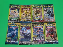 New Pokemon TCG Sun & Moon And XY 3 Card Booster Packs Assorted Lot X8 Sealed - Image 2