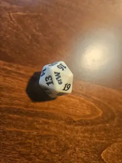 MTG Magic the Gathering D20 Spindown Die Core Set 2019 M19 Ivory and Black - Image 1