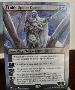 MTG Adventures in the Forgotten Realms Lolth Spider Queen Borderless 284 LP X1 - Image 1