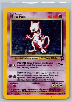 Mewtwo 10/130 Holo Rare Pokemon 2000 Base Set 2 - HP 002 - Image 1