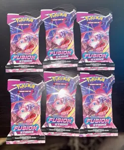 Pokemon TCG Sword & Shield Fusion Strike Sleeved Booster Pack Lot of 6 820650809170 - Image 1