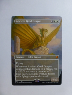 MtG Commander Legends 2 Ancient Gold Dragon Borderless M/NM Free Ship VCT123488 - Image 1