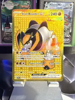 Pokemon TCG Iron Boulder ex Hyper Rare Temporal Forces 217/162 Holo Nm - Image 1