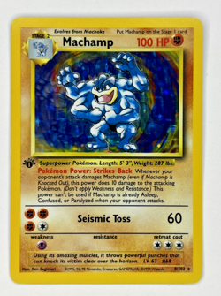 Pokemon TCG Machamp Holo 1st Edition Base Set #8/102 Holo Rare - Image 1