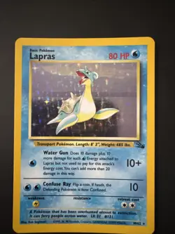 Pokemon 1999 Lapras 10/62 Fossil Holo Rare Vintage WOTC - Image 1
