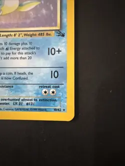 Pokemon 1999 Lapras 10/62 Fossil Holo Rare Vintage WOTC - Image 5