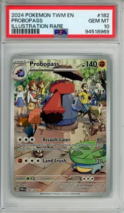 2024 POKEMON TWM EN-TWILIGHT MASQUERADE ILLUSTRATION RARE #182 PROBOPASS PSA 10 - Image 1