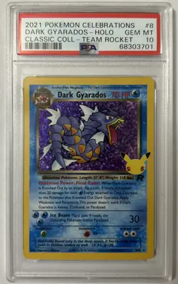 2021 POKEMON CELEBRATIONS CLASSIC COLL #8 DARK GYARADOS-HOLO PSA 10 - Image 1