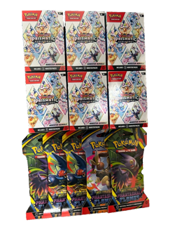 Pokemon Prismatic Evolutions Booster Bundle Lot of 6x and 5x PF Sleeved Boosters - Image 1