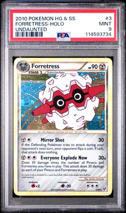 SWIRL🌀! MINT✨ 2010 Pokemon HG & SS Undaunted Forretress 3/90 Holo PSA 9 - Image 1