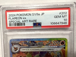 2024 POKEMON JPN SV8A-TERASTAL FEST EX SPECIAL ART RARE #202 FLAREON EX PSA 10 - Image 2