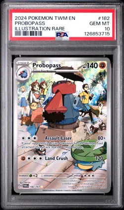 2024 POKEMON TWM EN-TWILIGHT MASQUERADE ILLUSTRATION RARE #182 PROBOPASS PSA 10 - Image 1