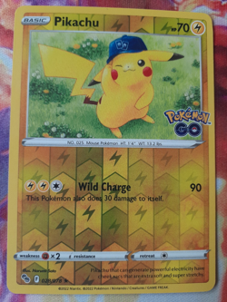 Pokemon Card Pikachu Pokemon GO Reverse Holo Rare 028/078 Near Mint - Image 1