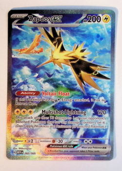 Zapdos Ex 202/165 Pokemon TCG Sv: Scarlet & Violet 151 Holo Card (Near Mint) NM - Image 1