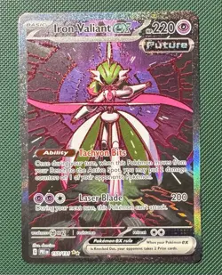 Pokemon Iron Valiant EX TCG Prismatic Evolutions Holo Card 157/131 SV - Image 1