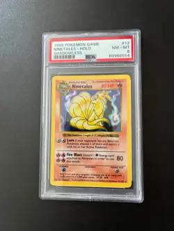PSA 8 Ninetales Holo 12/102 Shadowless Base Set 1999 Pokemon Card - Image 1