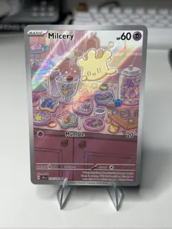 Pokemon Milcery TCG Card 152/142SV07: Stellar Crown Holo Illustration Rare - Image 1
