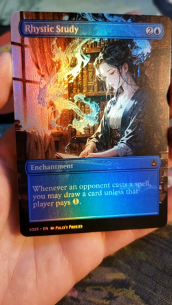 Rhystic Study FOIL Proxy Card Custom Magic Dragon Spirit Anime Girl Art Design - Image 2