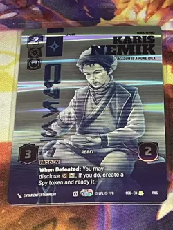 Karis Nemik Freedom is a Pure Idea 1105 Prestige Foil Star Wars Unlimited Card - Image 1