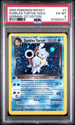 2000 POKEMON ROCKET GERMAN-1ST ED #3 DUNKLES TURTOK-HOLO PSA 6 - Image 1