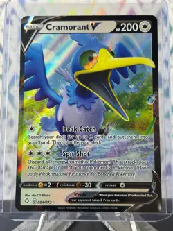 Pokemon TCG Cramorant V 054/072 Shining Fates Holo Ultra Rare NM - Image 1