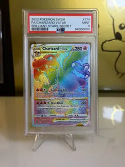 2022 Pokemon Charizard VSTAR Secret Rainbow #174 PSA 9 Mint - Brilliant Stars - Image 1
