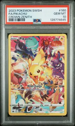 Pokemon Pikachu 160/159 Full Art Secret Rare Crown Zenith 2023 PSA 10 GEM MINT - Image 1