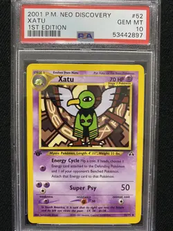 2001 Pokemon Neo Discovery 1st Edition Xatu 52/75 PSA 10 Gem Mint - Image 1