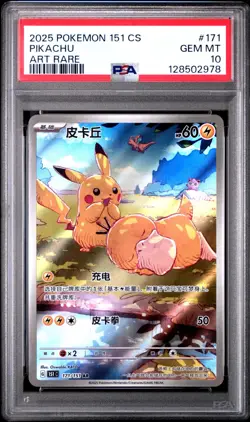 PSA 10 2025 Pokemon Chinese Exclusive Pikachu AR FA 171/151 GEM MINT - Image 1