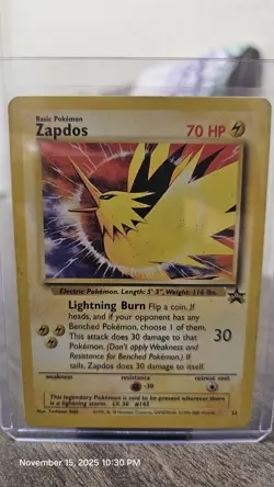 Pokemon TCG Zapdos Wizards Black Star Promos 23 Regular Promo - Image 1