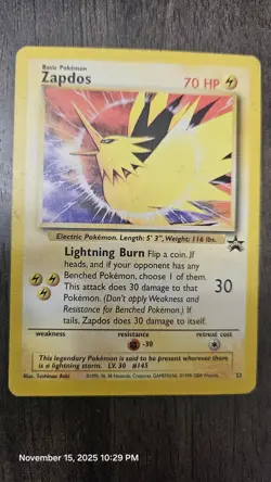 Pokemon TCG Zapdos Wizards Black Star Promos 23 Regular Promo - Image 2