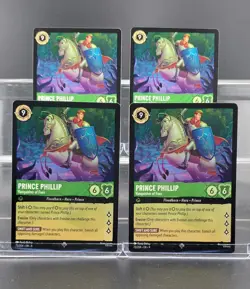 Disney Lorcana Prince Phillip - Vanquisher of Foes 73/204 Fabled SRare 4 Cards - Image 1