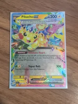 Pokemon TCG Pikachu ex Surging Sparks 057/191 NM Card Double Rare - Image 1