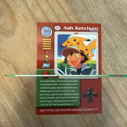 Topps Series 1 1999 TV Animation Ed ASH KETCHUM TV1 Pokemon Character Card - Image 2