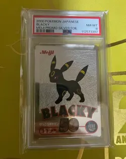 PSA 8 Pokemon Meiji Get Card Umbreon Blacky Silver Metallic Foil NM 2000 - Image 2