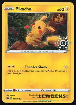 Pikachu - SWSH153 - Holiday Stamp - SWSH Black Star Promo - Pokemon Card - Image 1