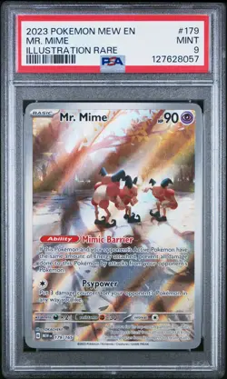 2023 Pokemon Scarlet & Violet 151 Mr. Mime Illustration Rare Card #179/165 PSA 9 - Image 1