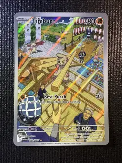 Pokemon TCG Timburr Holo Card 183/167 Sv06: Twilight Masquerade NM Condition - Image 2