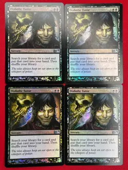 MTG Foil 4X Diabolic Tutor X4 Core Set 2010 - 2014 Magic - (3X LP &1 X HP) - Image 1