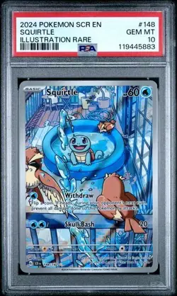 PSA 10 Squirtle 148/142 Pokemon Scarlet Violet Stellar Crown Illustration Rare - Image 1