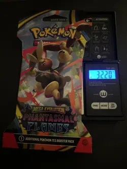 Heavy! 32.20g Pokemon TCG ME Phantasmal Flames Sleeved Pack Sealed! - Image 1