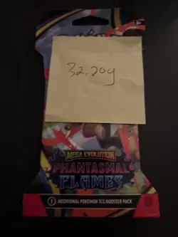 Heavy! 32.20g Pokemon TCG ME Phantasmal Flames Sleeved Pack Sealed! - Image 4