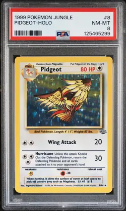 1999 POKEMON JUNGLE #8 PIDGEOT-HOLO PSA 8 - Image 1